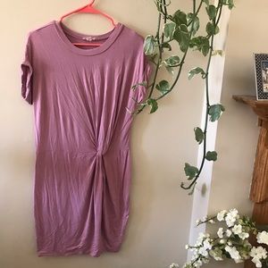 Mauve Knotted T-Shirt Dress